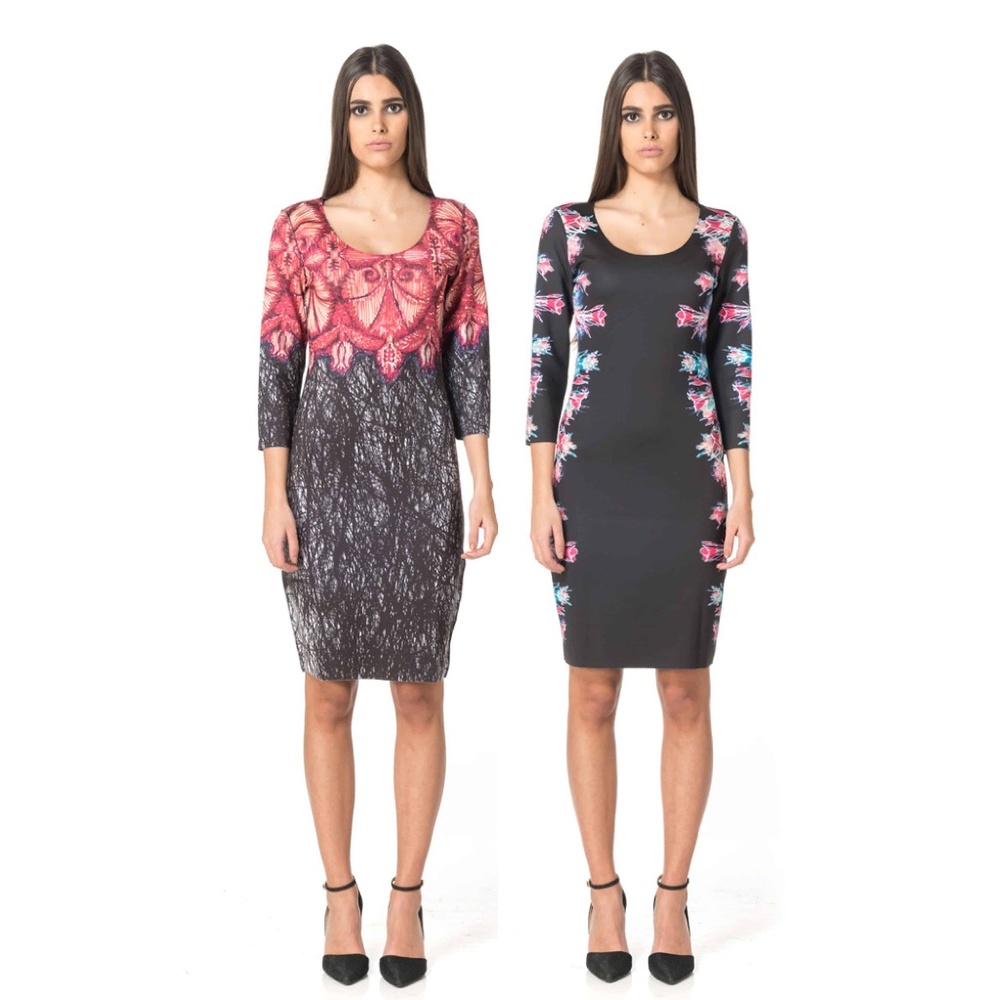 Dress ANIMAPOP “reversible sheath” sleeves 3/4